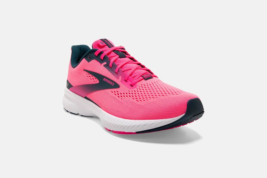 Brooks Running Shoes Womens Pink/Navy - Launch 8 Road - 5731-WPNVF